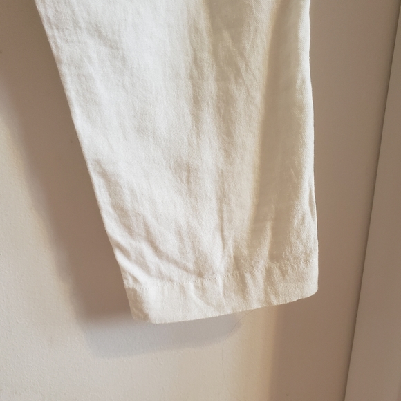 Per se White Lounge Pants Drawstring Elastic Waist Two Deep Pocket Woman Medium - Picture 7 of 12